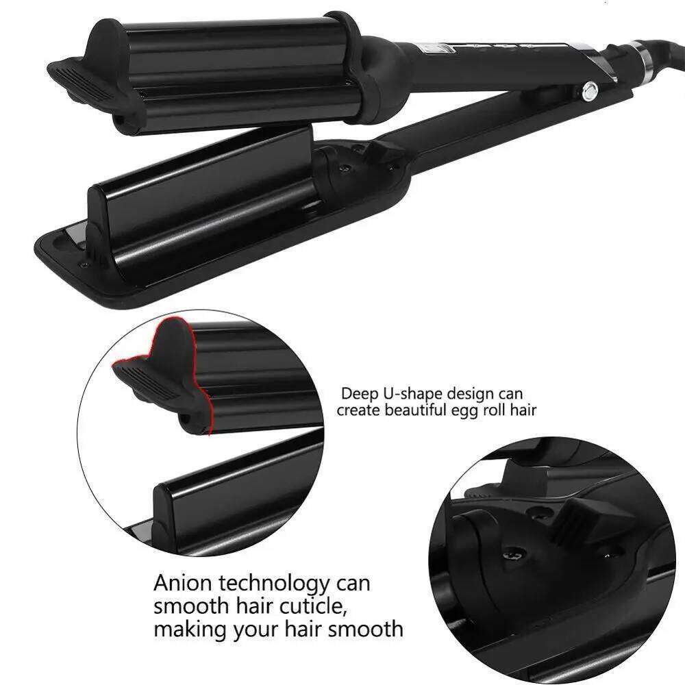 High Quality Triple Barrel Hair Curlers Wave Spring Ceramic Curling Iron brazilian body Big deep wave Curler