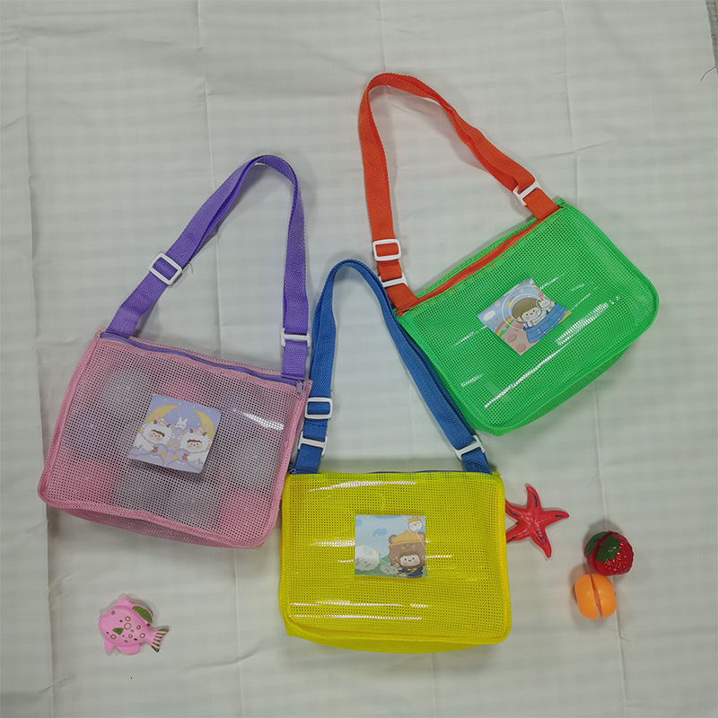 Single Shoulder Stationery Storage Stickers Toys Collection Beach Bag Clothes Children's Handheld Mesh Foldable