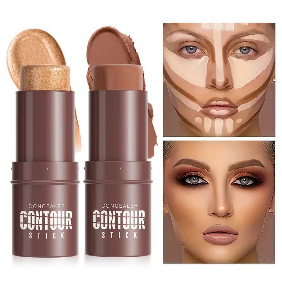 Natural Face Multi-Function Contour Highlighter Stick Waterproof Full Coverage for All Skin Tones Long-Lasting Matte Finish XJ250618