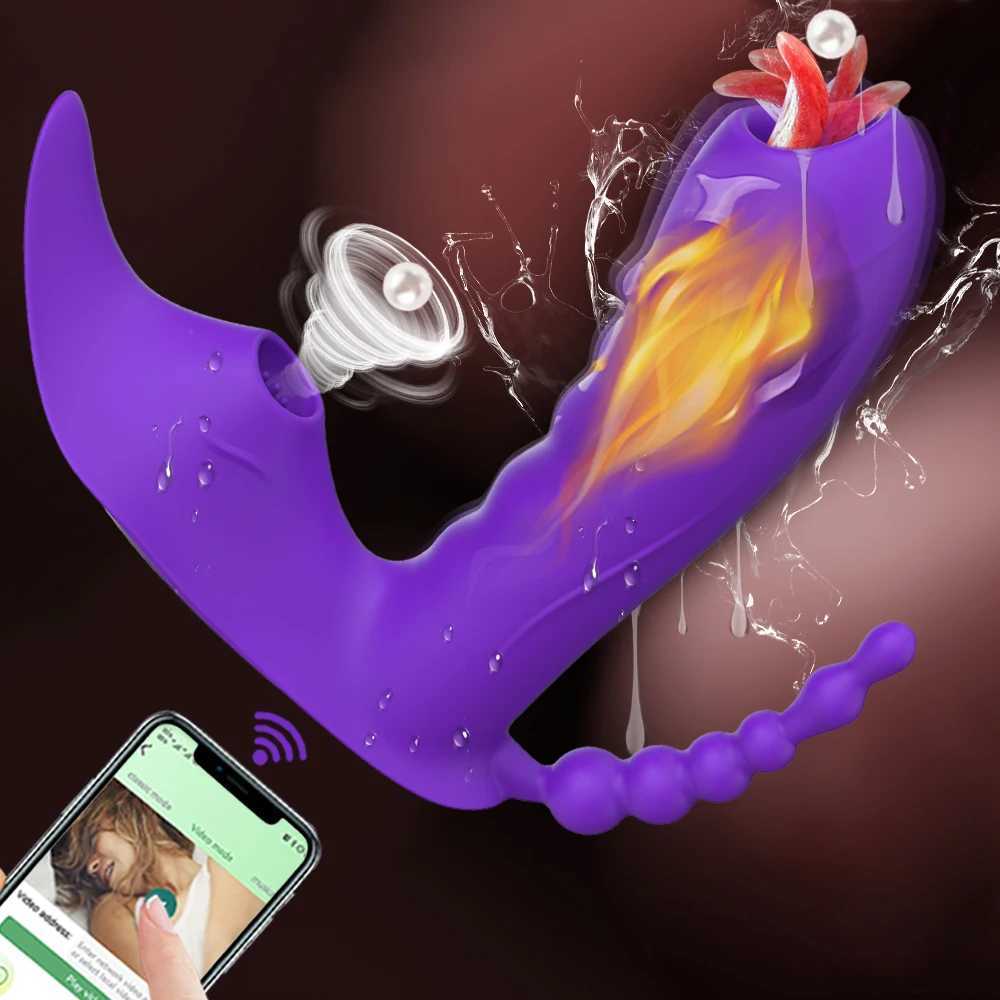 Wireless Remote Control 3 in 1 Bluetooth APP Dildo Vibrator Vagina Sucker Clitoris Stimulator Sex Toys for Women Couples Adults 18 XJ250618