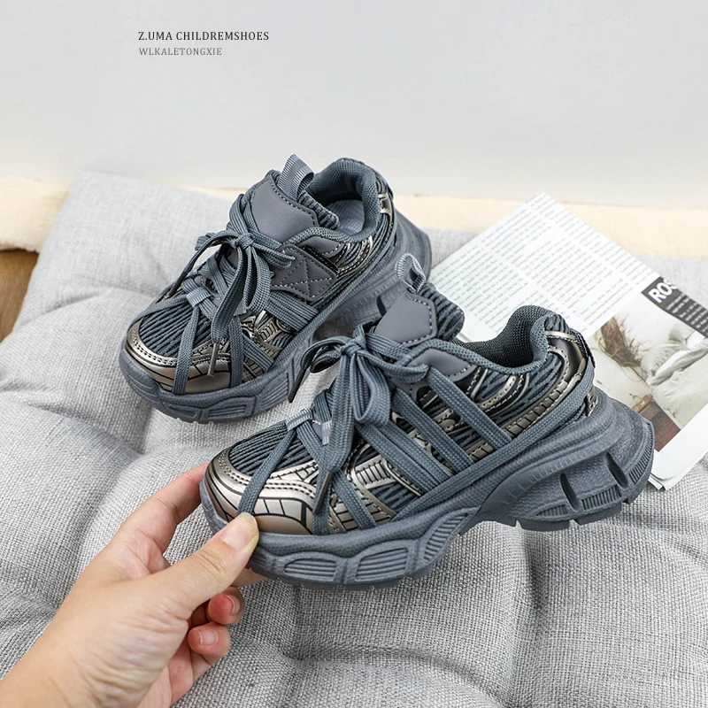 Childrens Basketball Shoes Mesh Fashion Girls Causal Sneakers Chunky Versatile Kids Non-slip Boys Running Sneakers Breathable Z250618