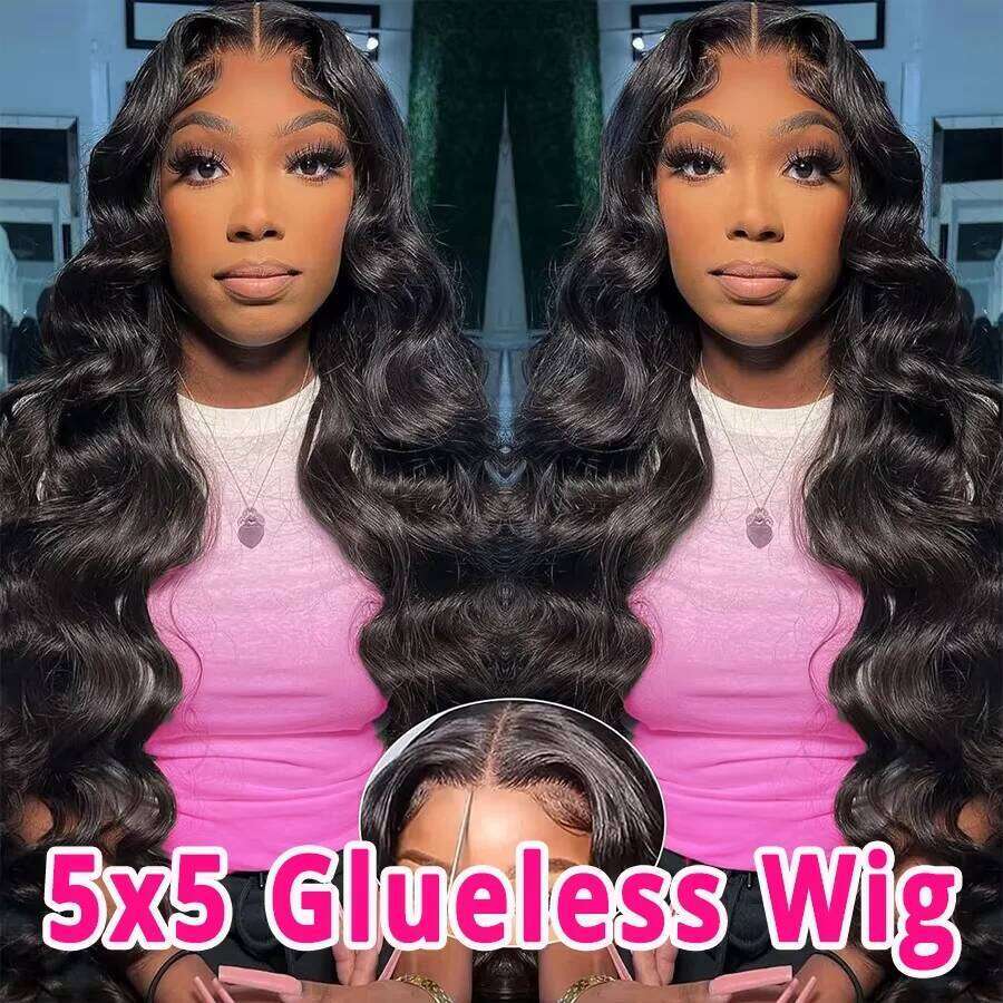 Body Wave 5x5 Glueless Wigs Human Hair Transparent Lace Closure For Black Women Brazilian Remy Front Wig Easy To Go 250%