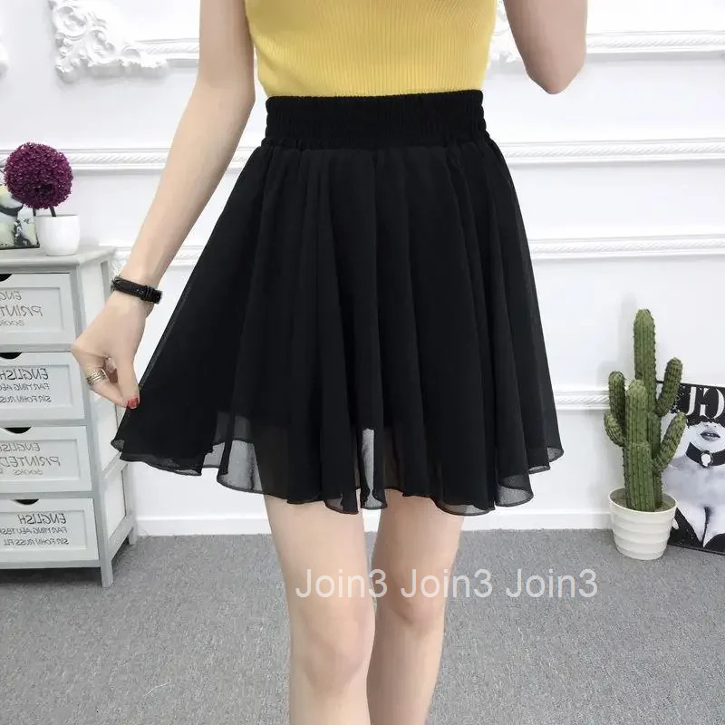 High Waist Elastic Chiffon Skirt Pants Culotte Woman Short Flowy Designer 2000s Clothes Y2k Aesthetic To Wear Shorts for Women