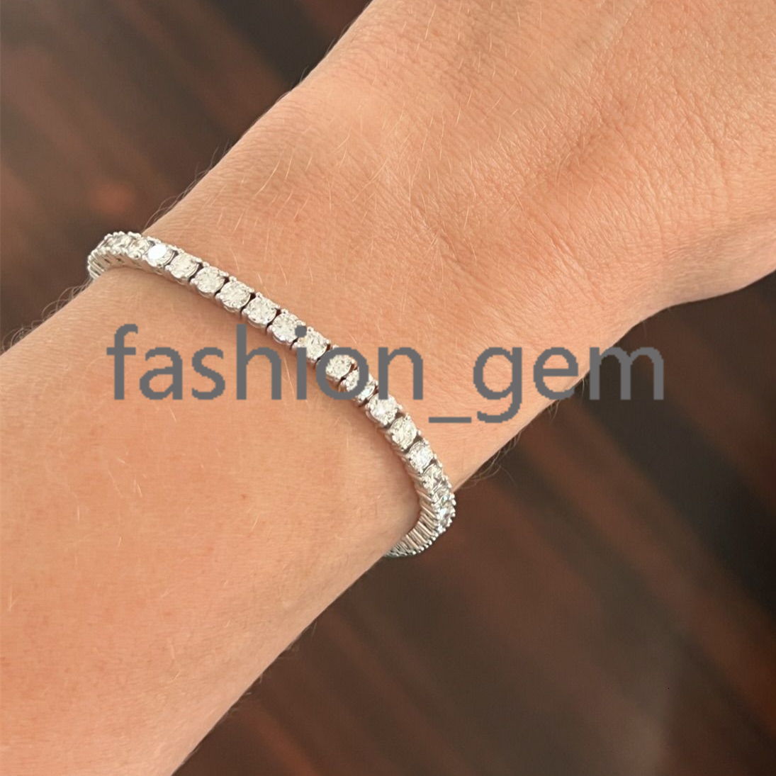 Hiphop Tennis Bracelet 4mm Women Men 925 Sterling Silver Iced Out VVS Moissanite Tennis Chain