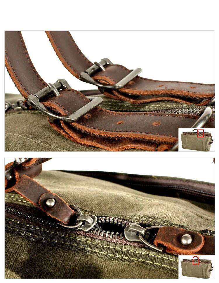 military style do old thick oil wax canvas carryon duffel large capacity outdoor sports retro travel bag