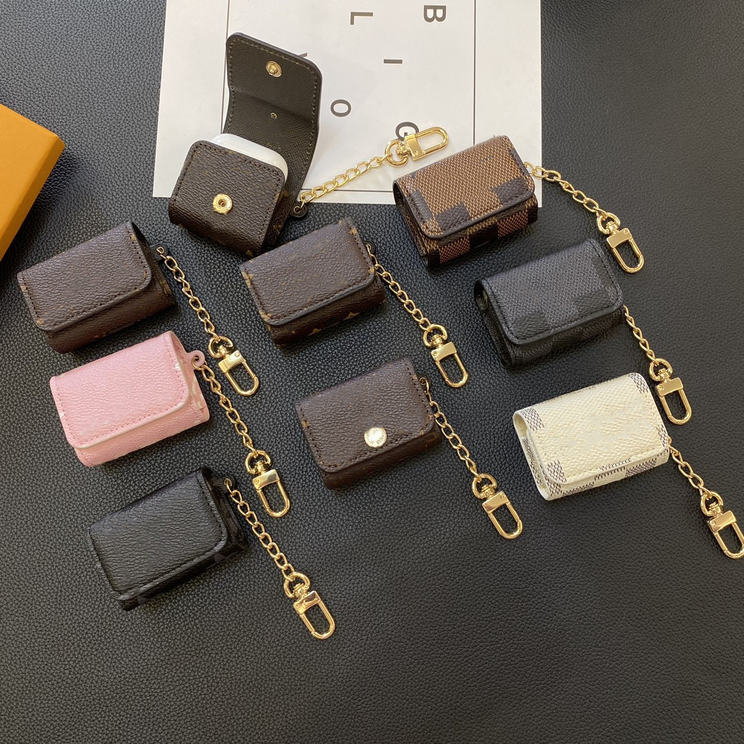 For Apple Airpods Pro 2 4 3 1 2nd Generation 3 New 3rd Case Designer Air pods Pro Case Headset Packet Keychain Leather Universal Earphone Protector Chain Mini Bags Charm