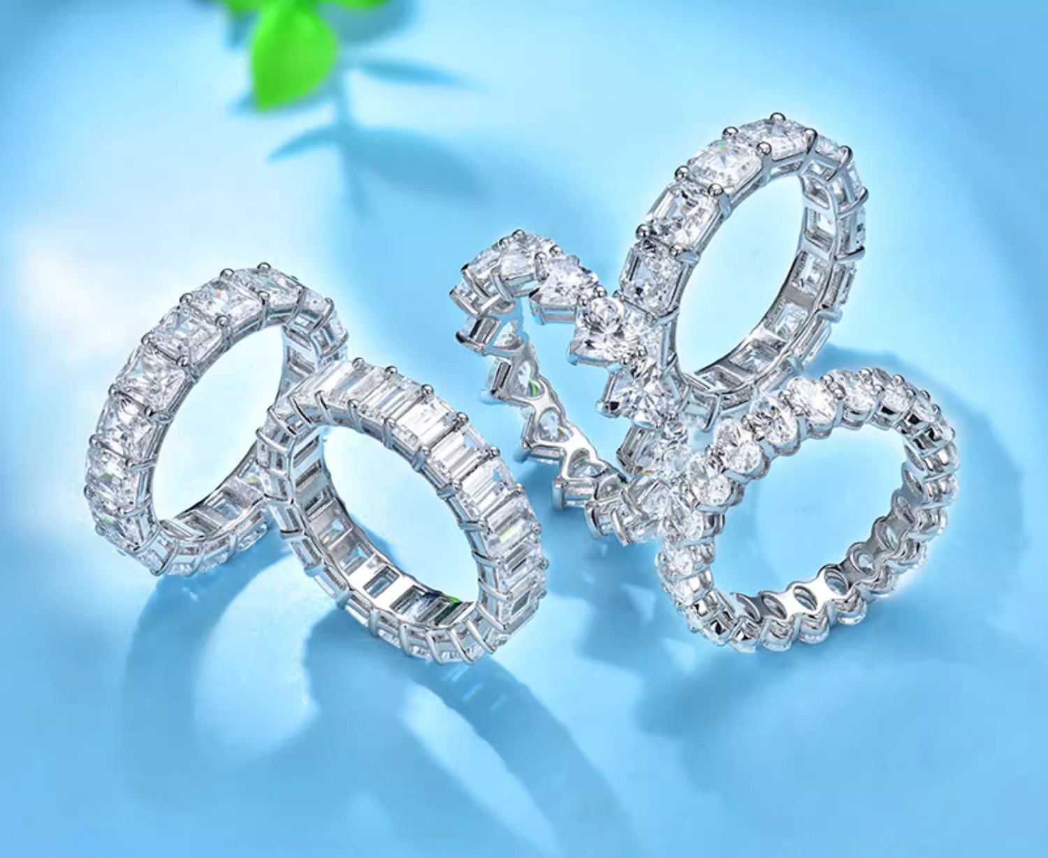 2025 Choucong Ins Top Sell Sparkling Luxury Jewelry Genuine 100% S925 Sterling Silver Multi Shape Asscher Zircon CZ Diamond Party Women Stack Bridal R
