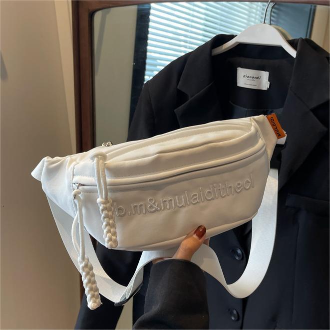 Free shipping designer Korean Style Letter Canvas Chest Bag for Women 2025 New Casual Sports Style Shoulder Bag Trendy Versatile Super Popular Crossbo