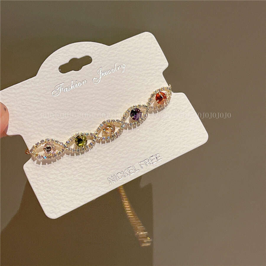 Light Style Colorful Zircon Bracelet 2023 Exquisite Circle Niche Versatile Pull Rope Hand Jewelry