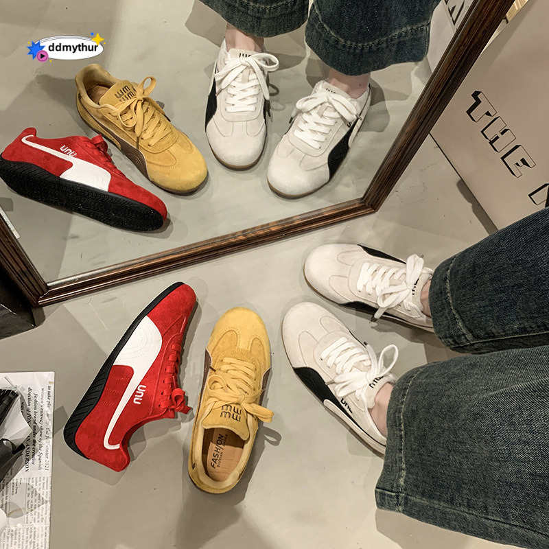 Sports Height Increasing Thick Sole Women's Agan 2025 Internet Celebrity German Training Flat Spring Casual White Shoes New Model ddmythur