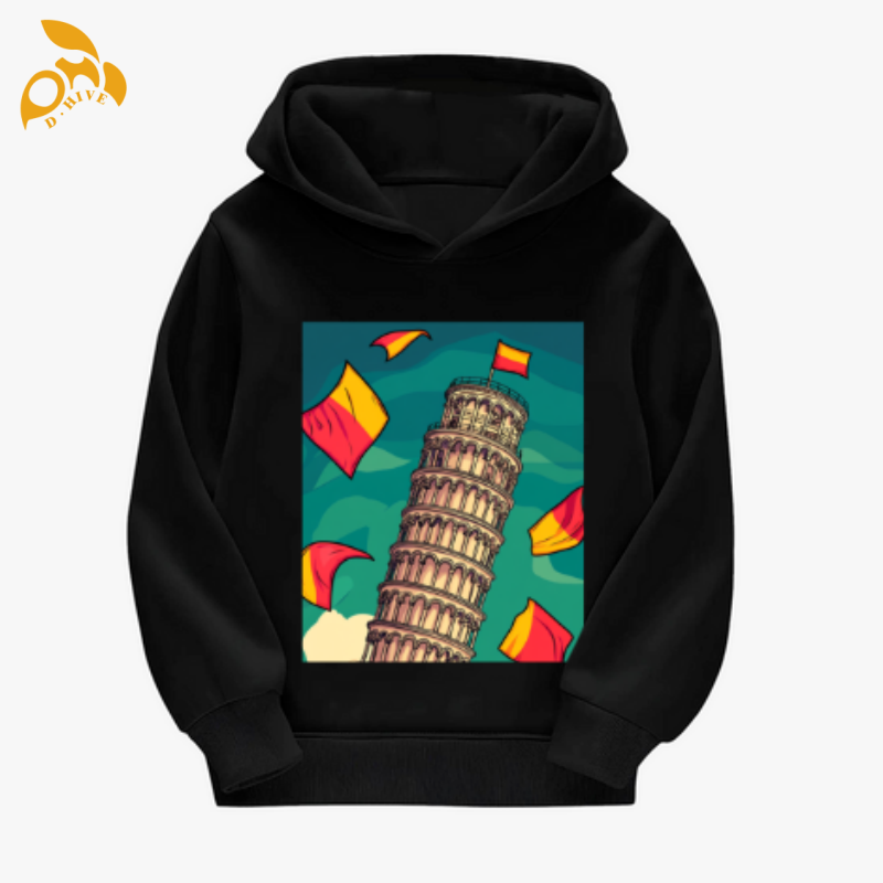 free shipping of customized Children's hooded sweatshirt 260g comfortable versatile casual sporty with exquisite patterns