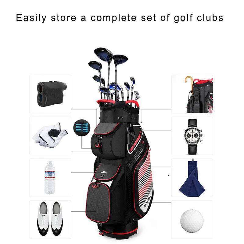 Stand Up -Men & Women Waterproof Golf Bag, Anti Collision 14 Hole Fixed Frame, Withindependent Thermostatic Bag