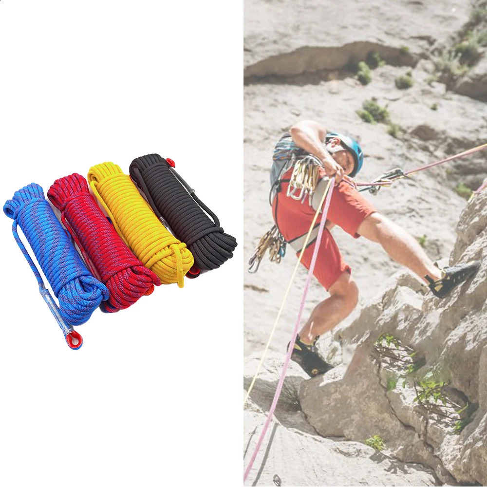 Climbing Rope 10mm 50m Outdoor Rock High Strength Static Survival Emergency Fire Rescue Safety Rope Cord Hiking Equipment 250617