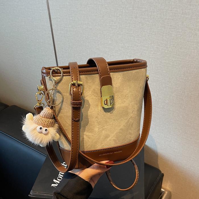 Free shipping designer Bucket Bag Women Bag 2025 New Autumn Winter Niche Design Bag Women Bag High-end Color-blocking Retro Hot-selling Crossbody Bag
