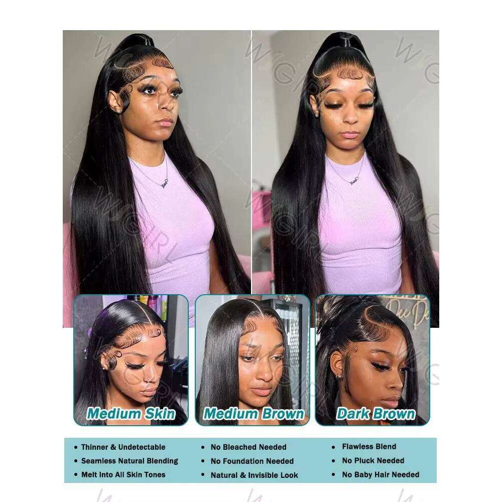 Wigirl 220% HD 13x6 Bone Straight 30 40 Inch Front Human Hair 13x4 Lace Frontal Wig 5x5 Glueless Closure Wigs For Women