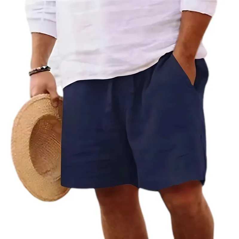 Mens Cotton Linen Shorts Solid Color Short Lightweight Pants Linen Beach Shorts Men Jogging Sport Large Shorts Streetwear S-3XL XJ250618