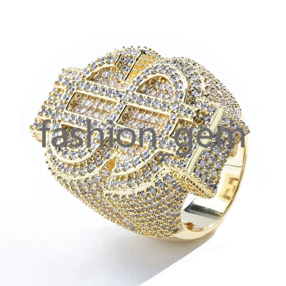Hip Hop S925 Silver Moissanite Cross Ring Personality Trend Mens Ring