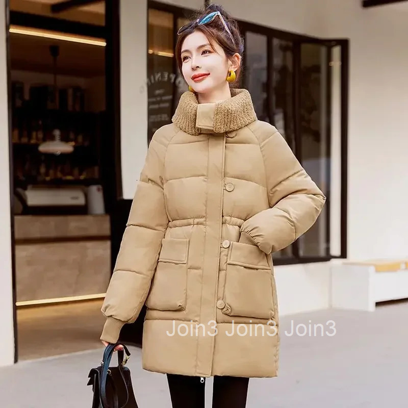 Parkas Woman Zip-up Solid Color Jackets Slim Fit Korean Style Clothing High Quality Coats for Women Discount Warm Winter on Sale