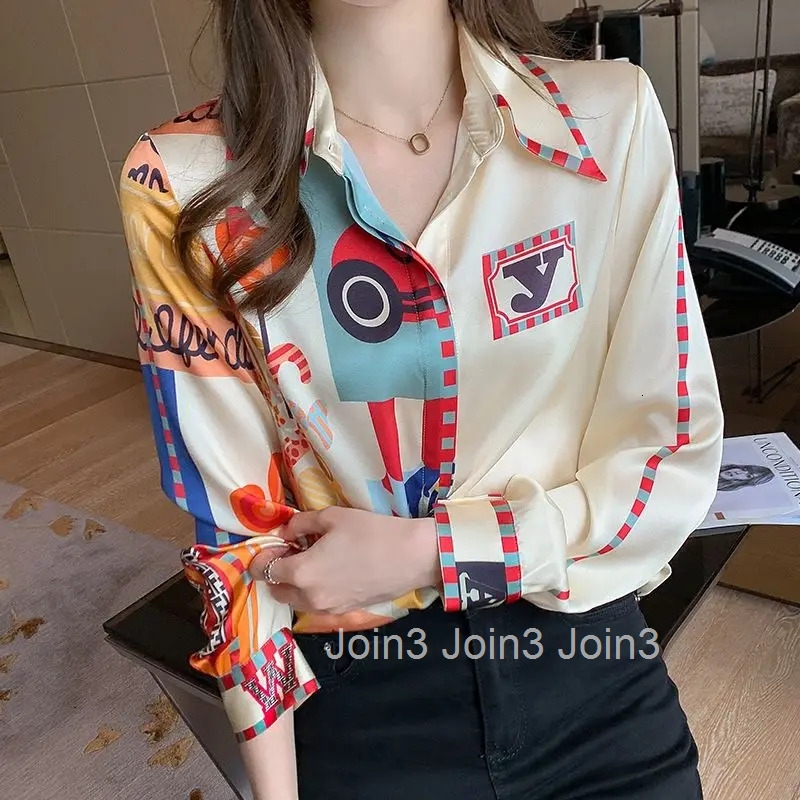 Womens Shirts and Blouses Long Sleeve Clothing Japanese Harajuku Fashion Top for Woman Spring Pattern Chiffon Elegant Youth Y2k
