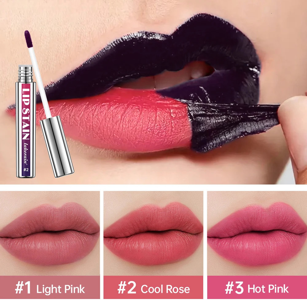 3Color Metallic Lip Stain Peel Off Long Lasting Waterproof Pink Lip Tint Proof Natural No Lip Gloss Cosmetic Womens Gift 250618