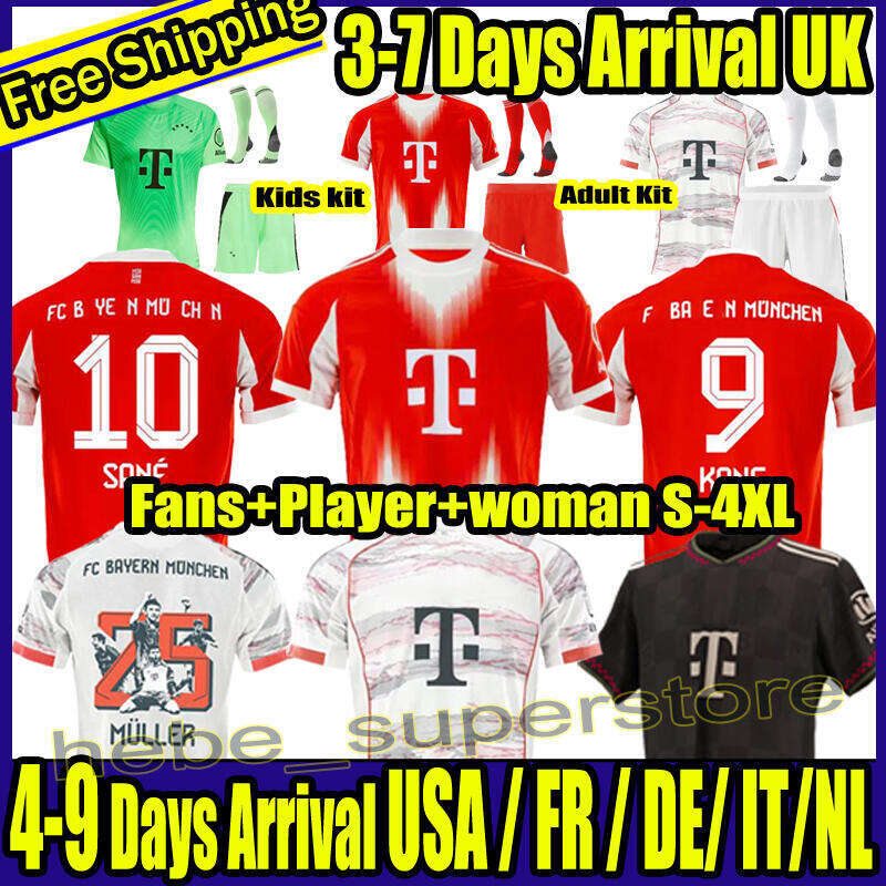 S-4XL 2025 2026 KANE soccer jerseys GRAVENBERCH SANE DE LIGT MULLER DAVIES KIMMICH long sleeve football shirts Men Kids kit COMAN 24 25 26 bAYErnS MuNICh uniform fans