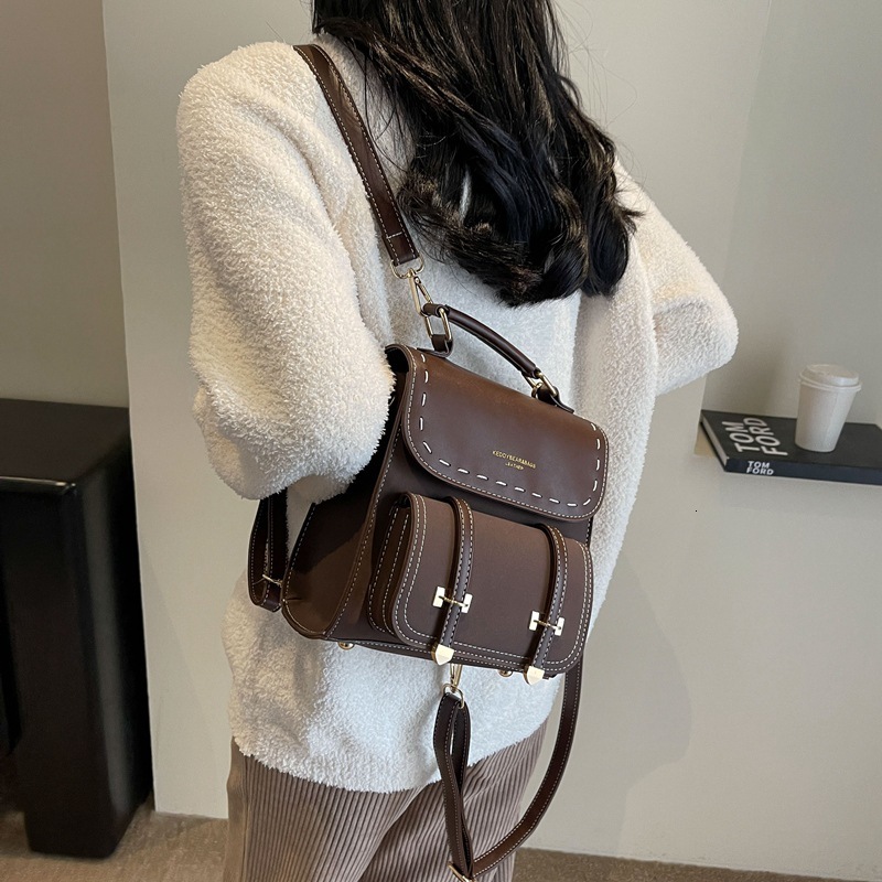 Free shipping designer Minimalist Casual Fashion Bag for Women 2025 New High-End Commuter Backpack Versatile Retro Handbag Shoulder Bag