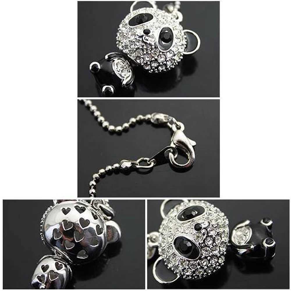 Classical Womens Rhinestone Moving Head Panda Pendant Sweater Chain Necklace For Women Charm Necklace Jewelry W250618