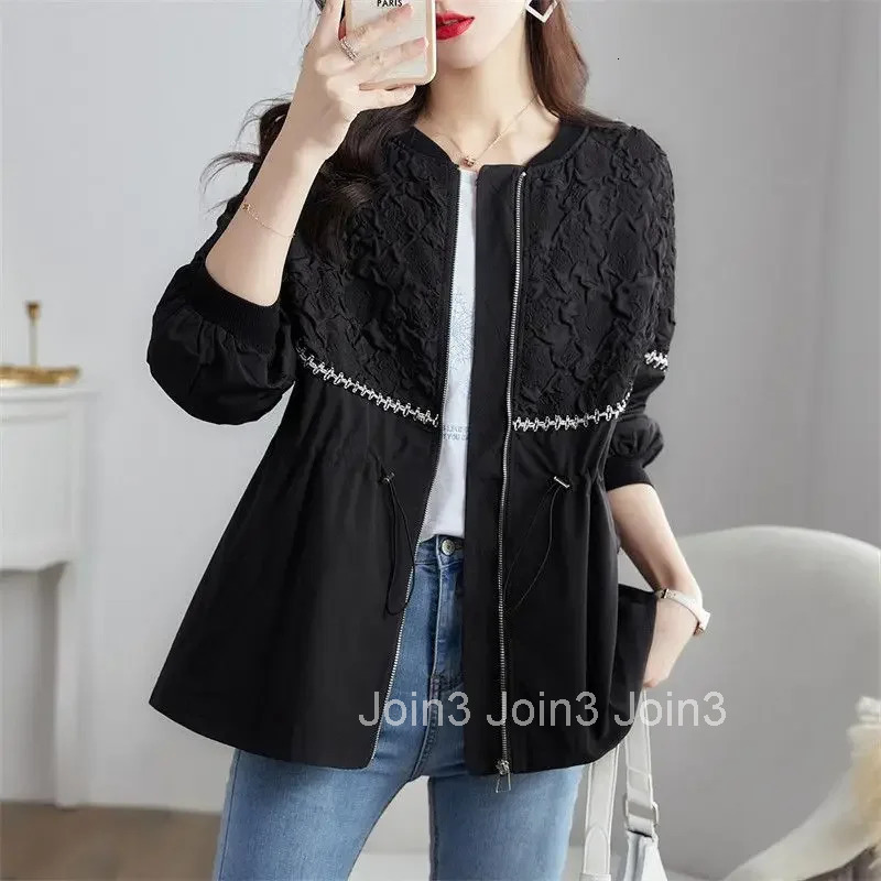 Splicing Drawstring Female Coat Zip-up Womens Jackets Great Sale Youthful Pretty New Products Harajuku Clothing Promotion Cheap