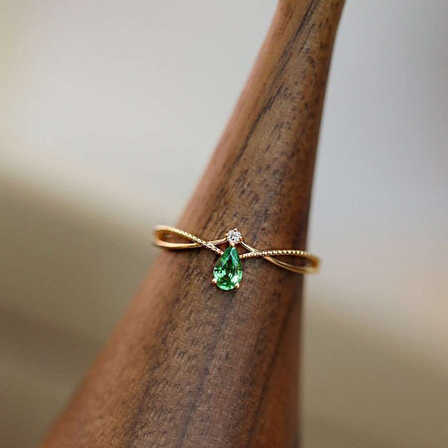 Water Drop Cross Simple Versatile Ring for Women, Light Luxury Fashion Niche Temperament Double Layer Wrapped Fairy Jewelry