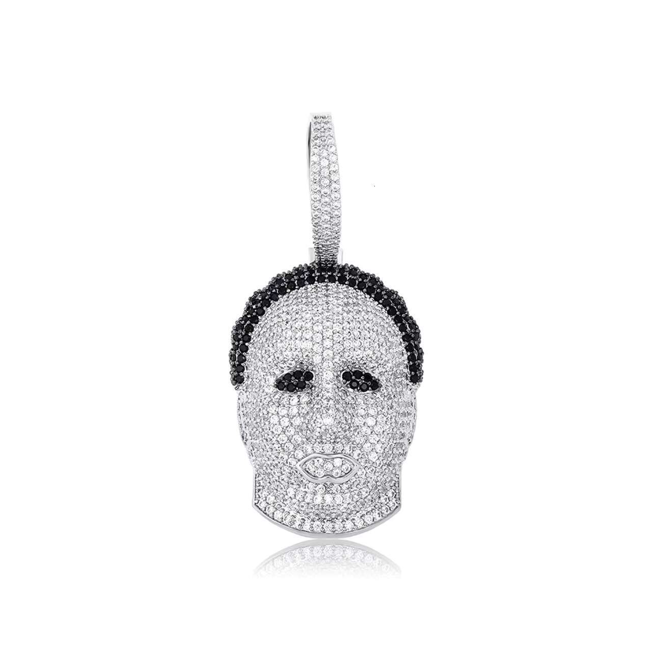 New Arrival Mens Halloween Ghost Head Pendant 14k Gold with Fully Iced Gold Plating Hip Hop Style Moissanite Necklaces