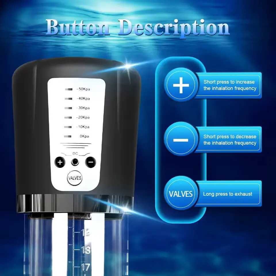 Electric Penis Pump Male Masturbator Vacuum Pump Extender Enlarger Dick Pump Cock Ring Adult Delayed Ejaculation Training W250618