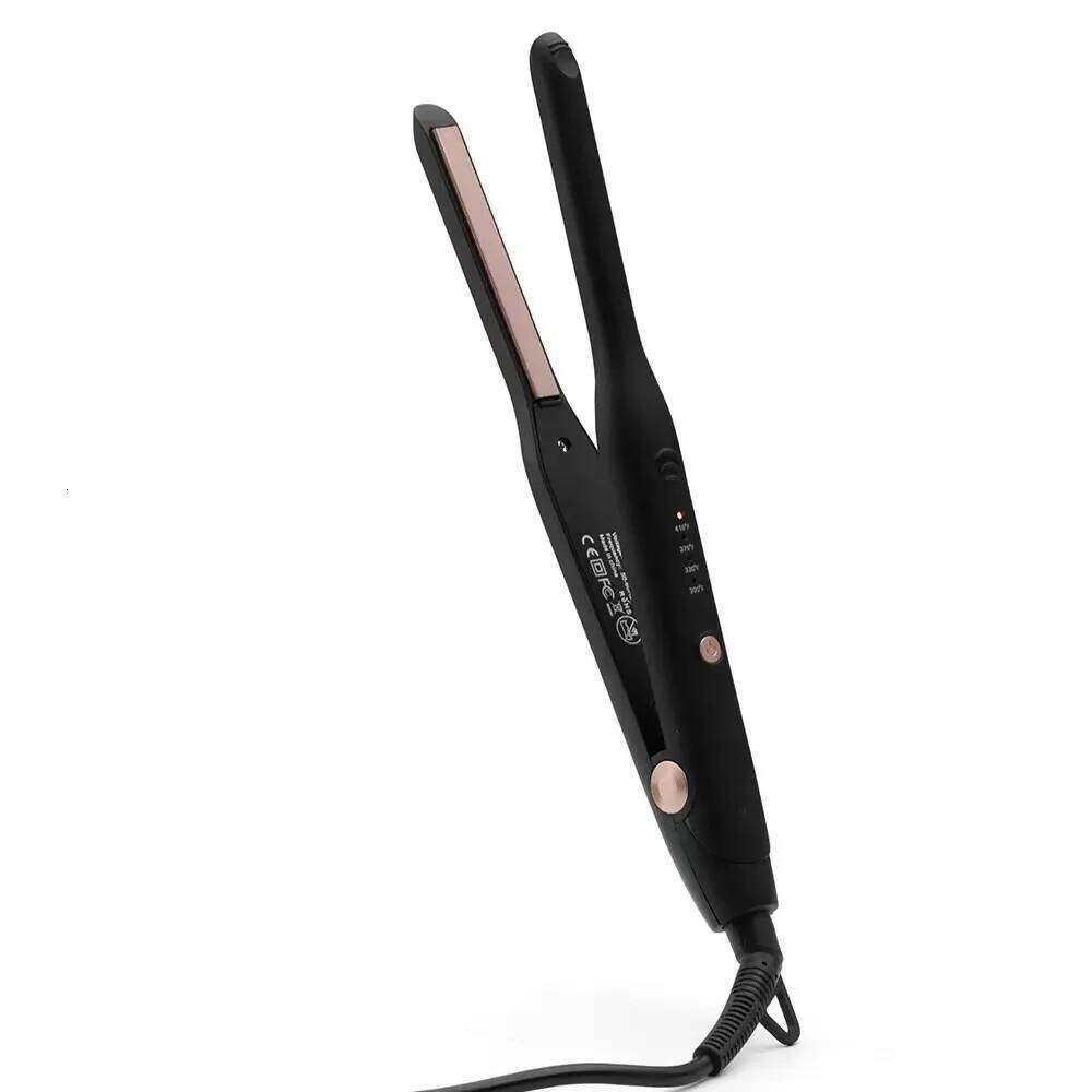 Mini hair straightener Small for Short Hair Pixie Thin Pencil Flat Iron Titanium Professional Salon Curler black 110v-240v