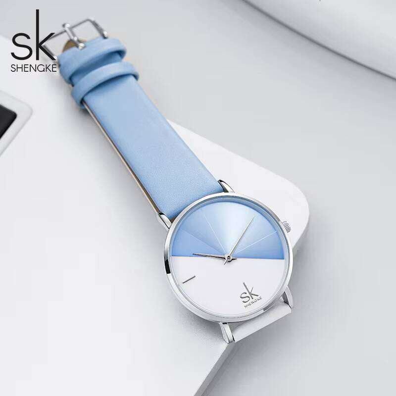 DHgargets SK Watch Woman Fashion Quartz Lady Watches Leather Band Waterproof Colorful Gifts for Women K0095L