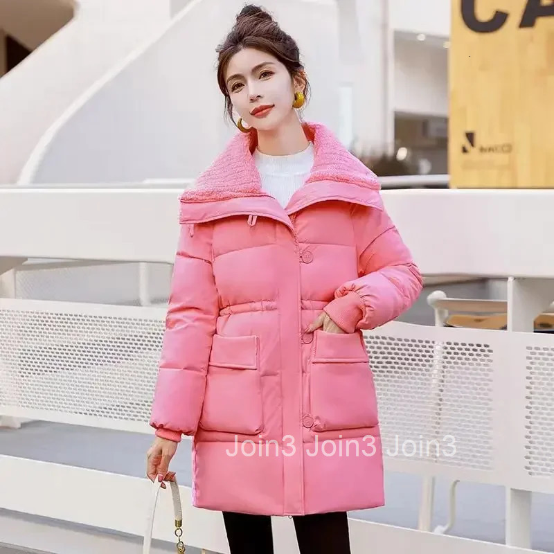 Parkas Woman Zip-up Solid Color Jackets Slim Fit Korean Style Clothing High Quality Coats for Women Discount Warm Winter on Sale