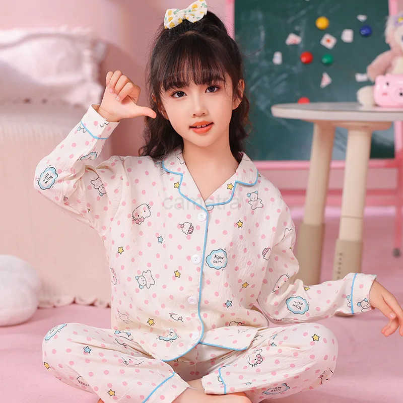 Sanrio Kuromi Girls Pajama Sets Print Kawaii Cartoon Style Comfortable Soft Housewear Set Fashion Durable Night Clothes Autumn Winter XJ250618XJ250618