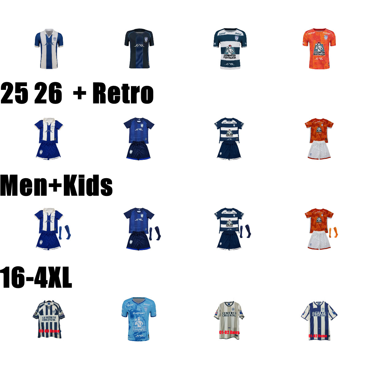 25 26 CF Pachuca Liga MX Club Soccer Jerseys IDRISSI RONDON 2025 2026 Cup Player GONZALEZ KENNEDY Football Shirts Mens Kids Kits LUNA 1999 2000 2001 2002 Uniforms 16-4XL