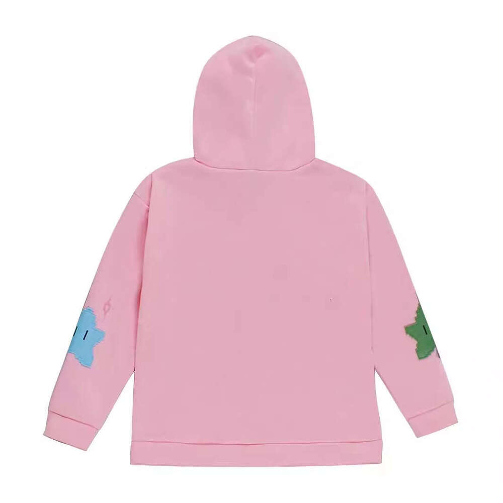 New Star Zipper Pocket Embroidered Cartoon Girl Pullover Hoodie B5