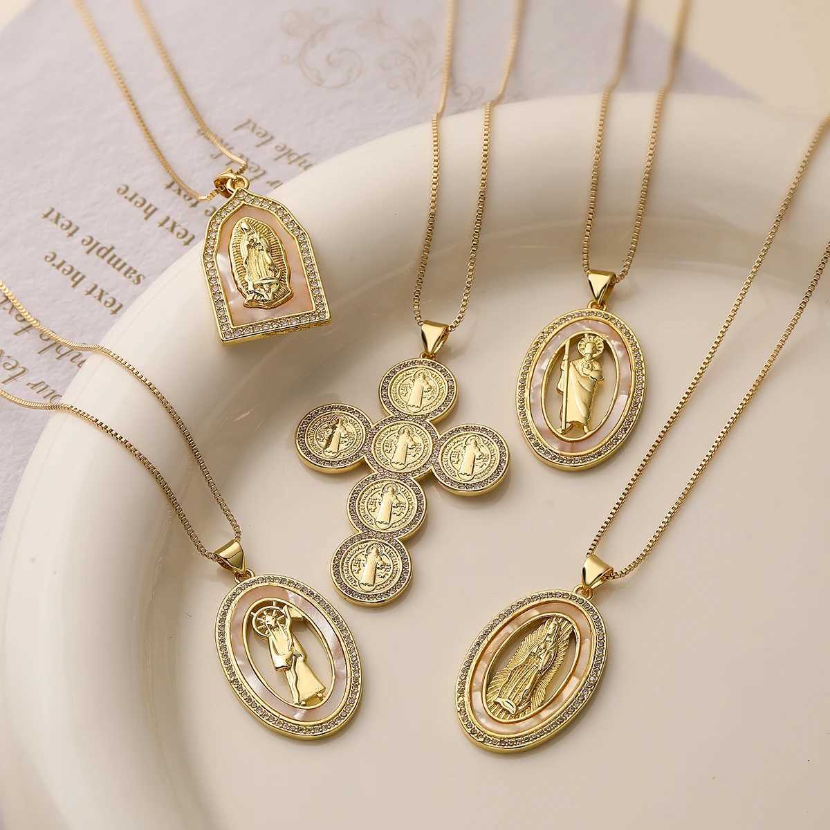 Unique Design Virgin Mary Pendant Necklaces For Women Girls Waterproof Stainless Steel Chain Party Wedding Vacation Jewelry W250618