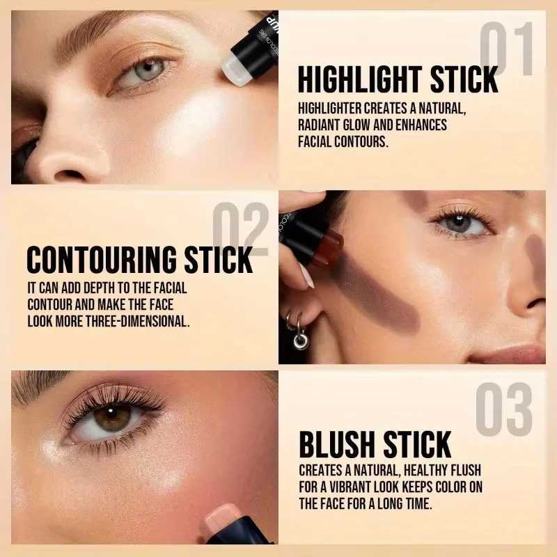 Moisturizer Contour Concealer Foundation Waterproof Face Corrector Full Cover Dark Circles Contour Stick Primer Pen Cosmetics XJ250618