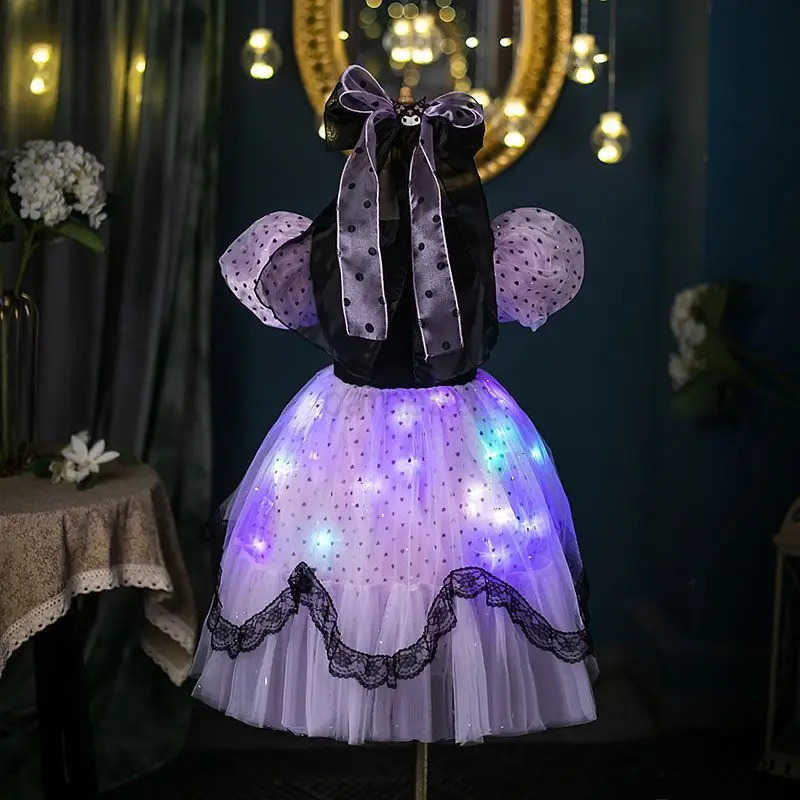 Sanrio The new Sanrio series Kuromi girls summer soft and comfortable skin-friendly fashion cartoon versatile cute mesh princess dressXJ250618