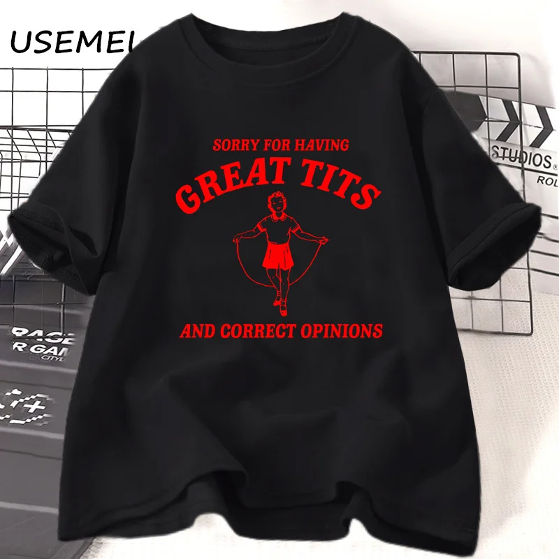 T Shirts Cotton Casual Short Sleeve Tshirt Funny T-Shirt Women's Clothing Streetwear