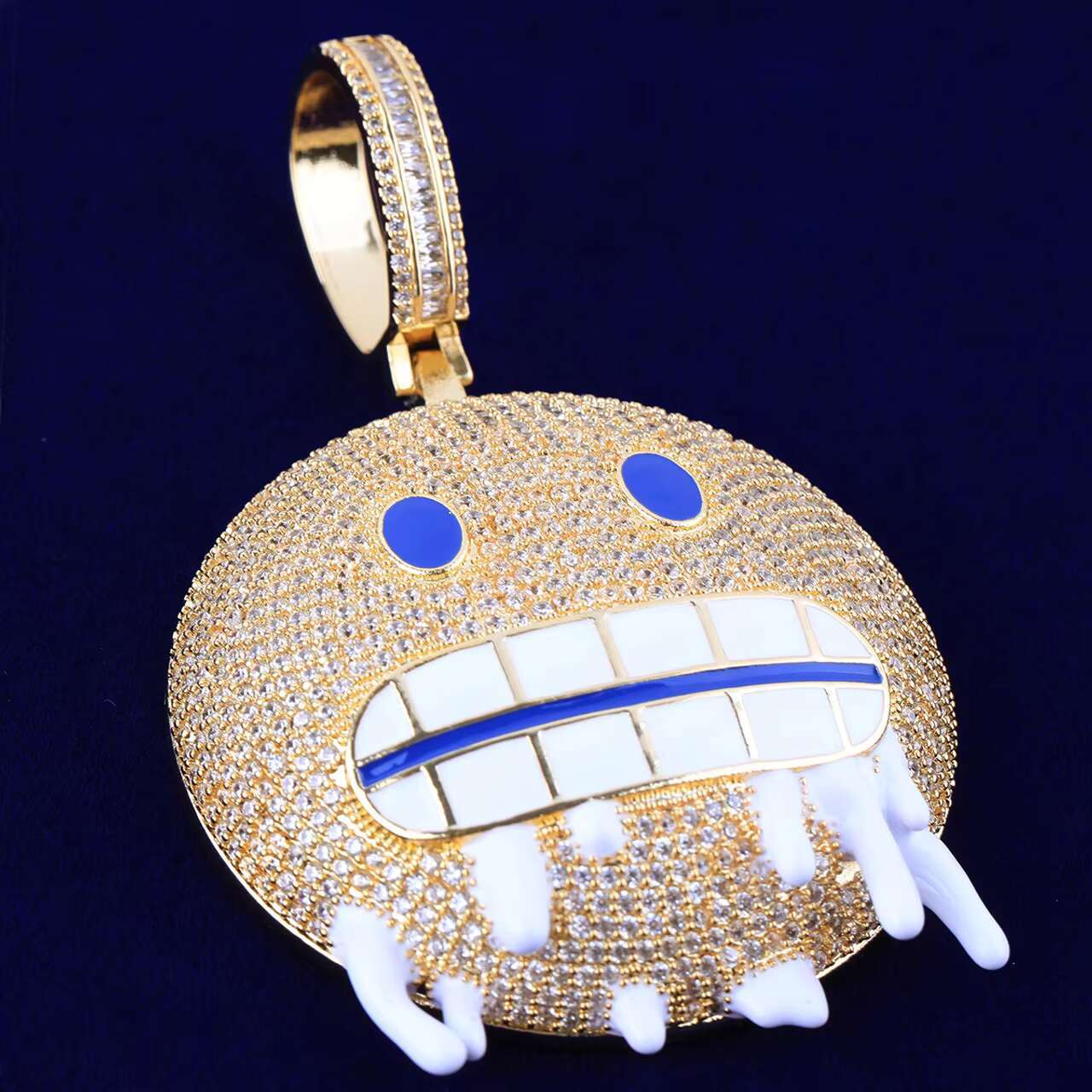 Trendy Hip Hop Custom Moissanite Pendant Chain Necklace Cold Face Cartoon Ice out with High Fashion Style