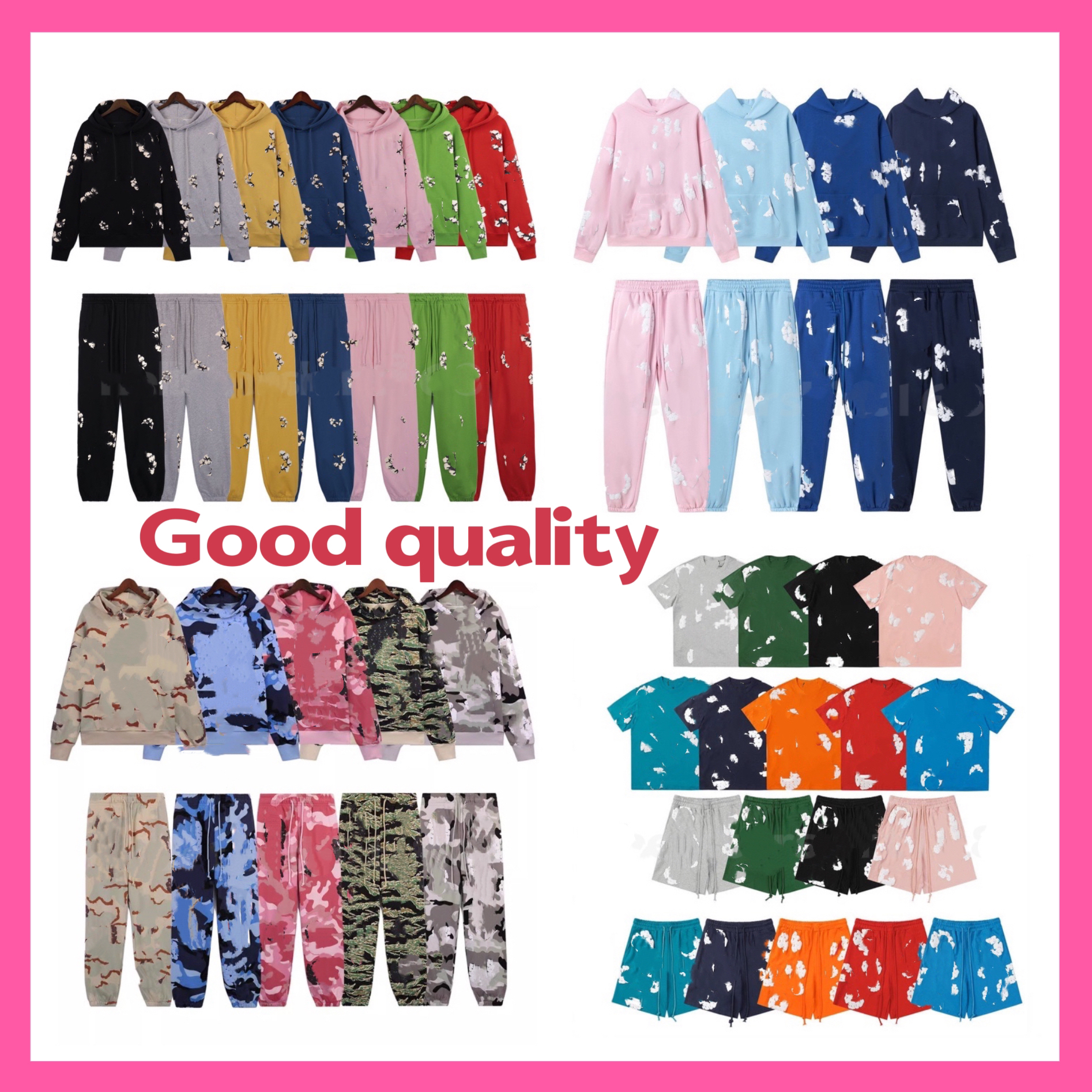 designer hoodie tops and pants shirt and short Fluffy foam graffiti designer jacket Slow jogging exercise men and women's sweater US size S-XL