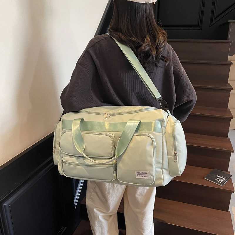 Travel Duffel Tote Bag with Dry Wet Separation Pocket Sports Gym Bag Crossbody Toiletry Bag for Women Waterproof Easy Carry on W250618