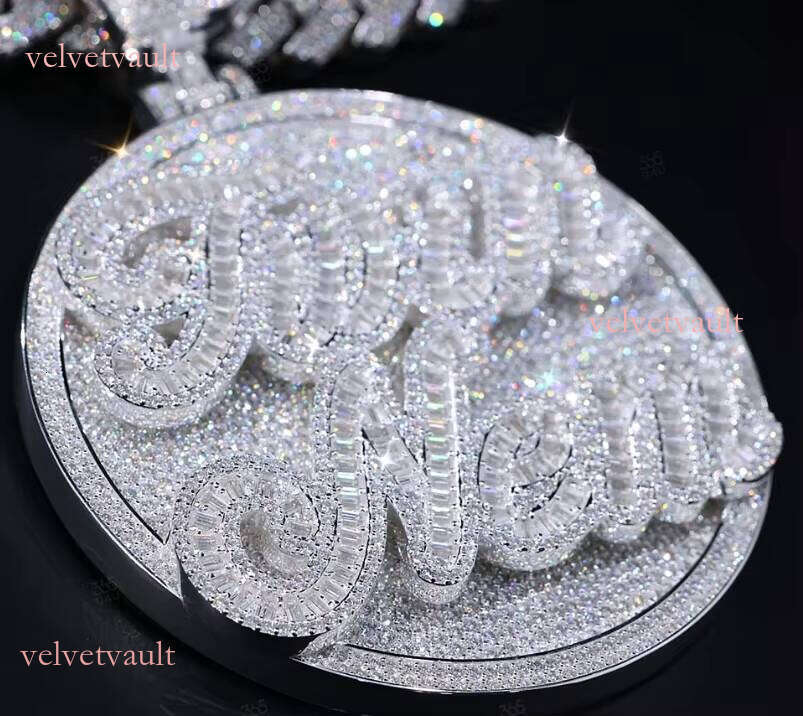 Letter Moissanite Online Shopping Iced Out Hip-Hop Sier Men's Fashion Jewelry Pendant Charm