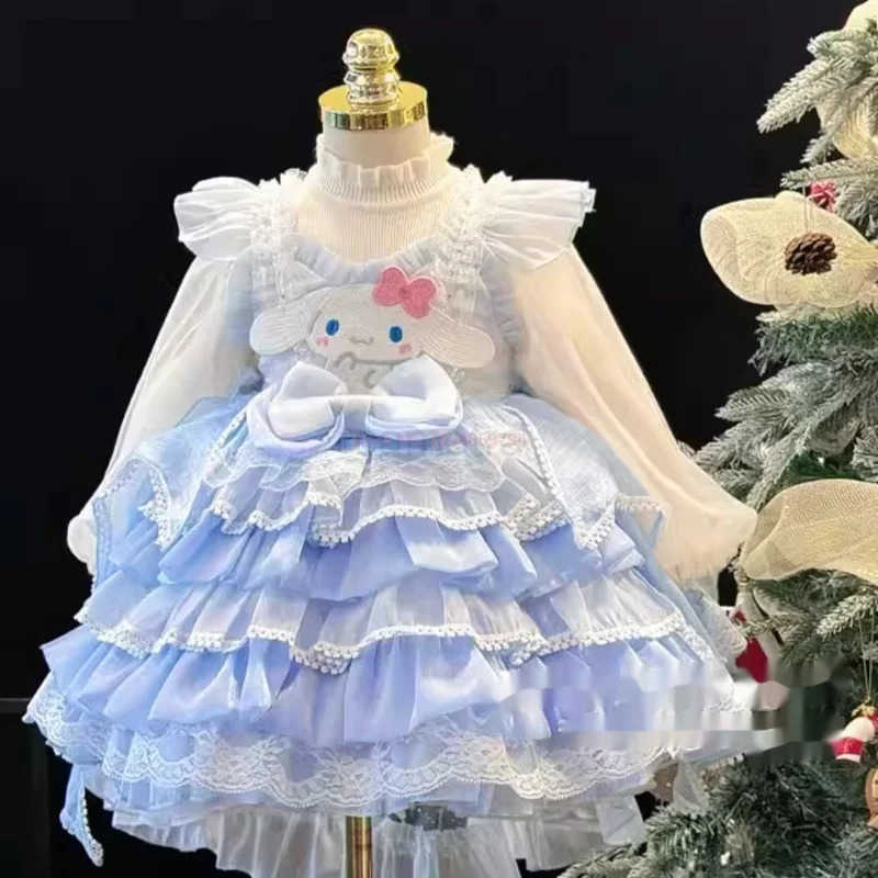 Sanrio Cartoon Cinnamoroll Cosplay Princess Dress New Children Lolita Princess Dress Girls Birthday Ball Evening Dress Christmas GiftXJ250618