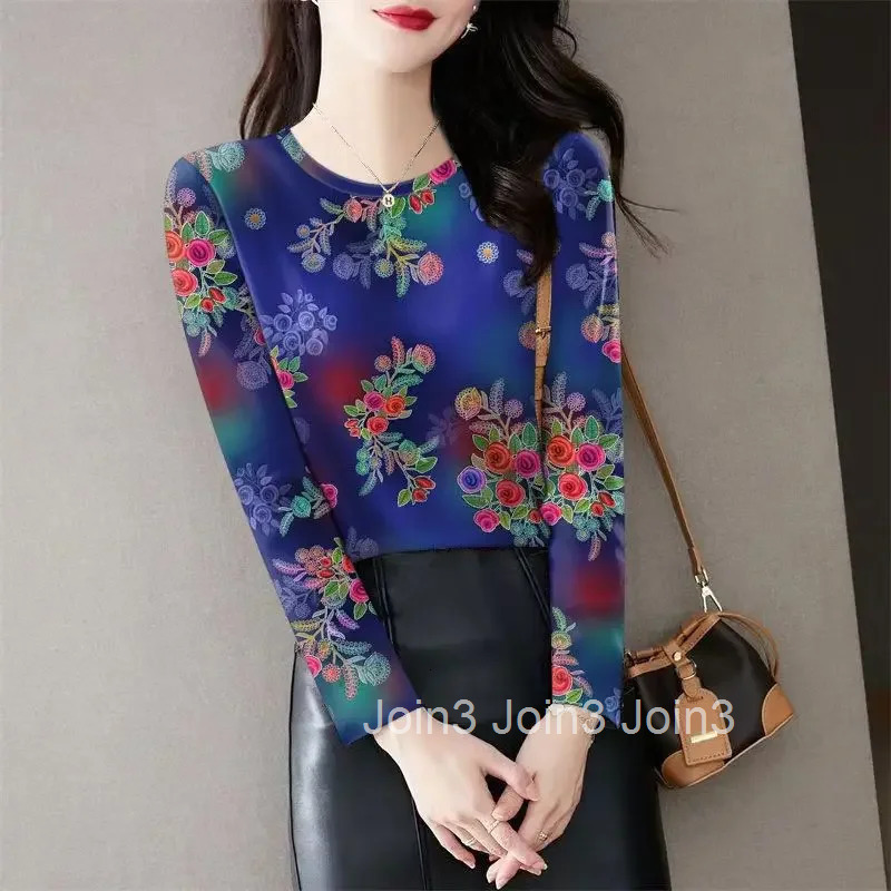 Autumn Winter Womens Long Sleeve T-shirt 2025 High Quality Y2k Vintage Top Female Elegant Kpop Yk2 Korean Cheap Clothing Sales