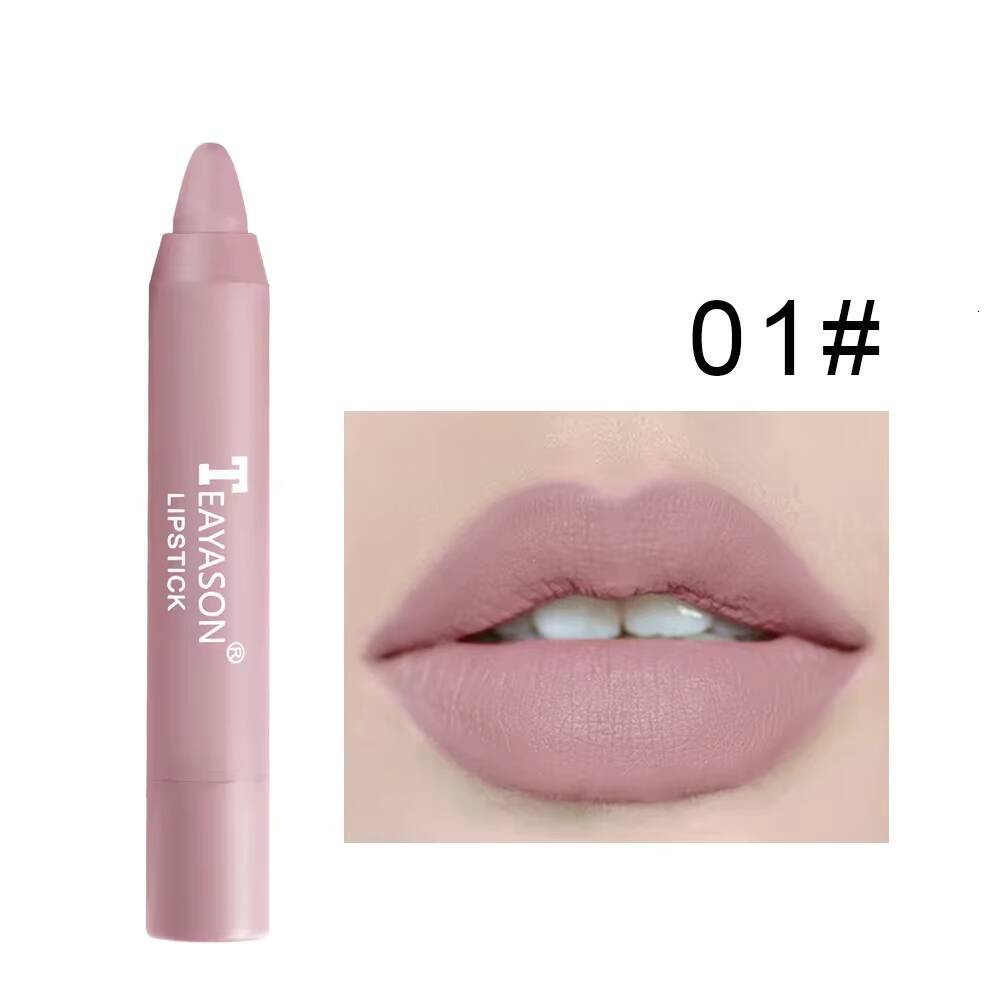12 Colors Velvet Matte Lipsticks Pencil Waterproof Long Lasting Sexy Red Stick on-Stick Cup Makeup Lip Tint Pen Cosmetic happy
