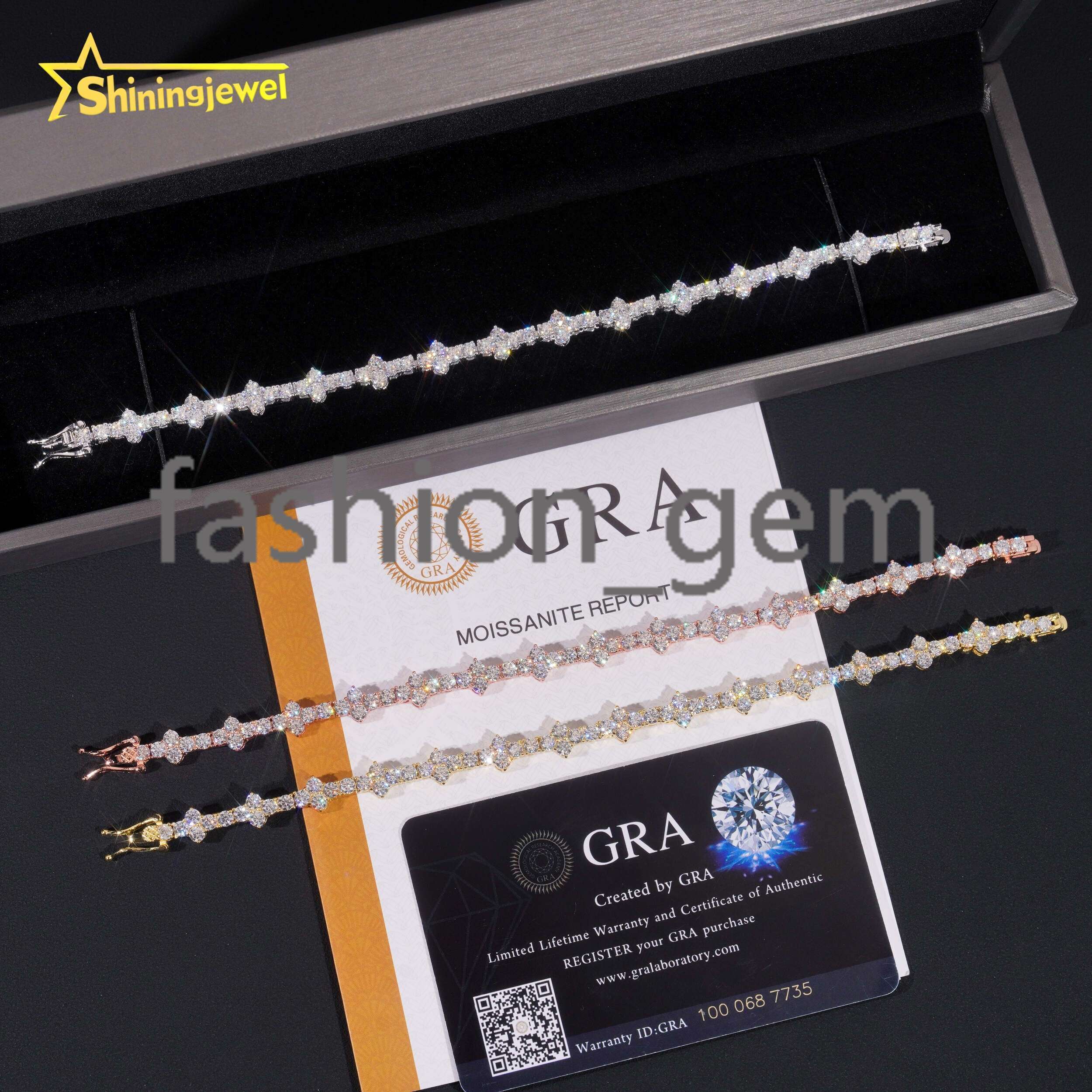 Pass Diamond Test VVS Moissanite Cross Tennis Bracelet S925 Gold Plated Hot Sale Luxury 3mm Moissanite Hip Hop Jewels