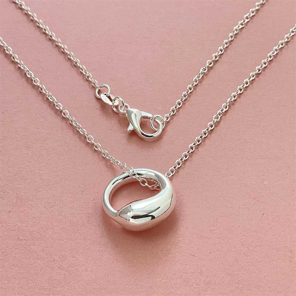 925 Sterling Silver Tai Chi Circle Pendant Necklace Ladies Couple Simple Luxury Banquet Wedding Birthday Jewelry Gift W250618